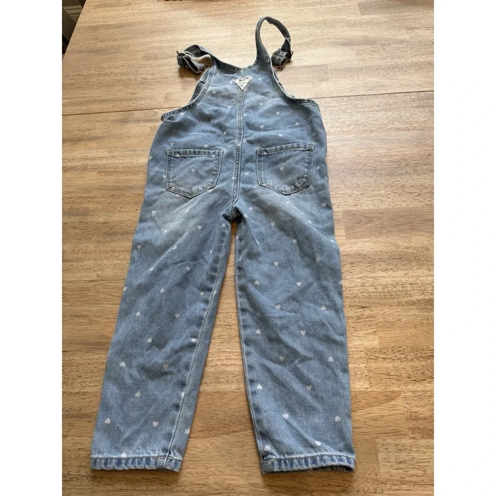 Oshkosh Bgosh Y2K Denim Jean Jacket Hearts Girls 4 Cotton VTG